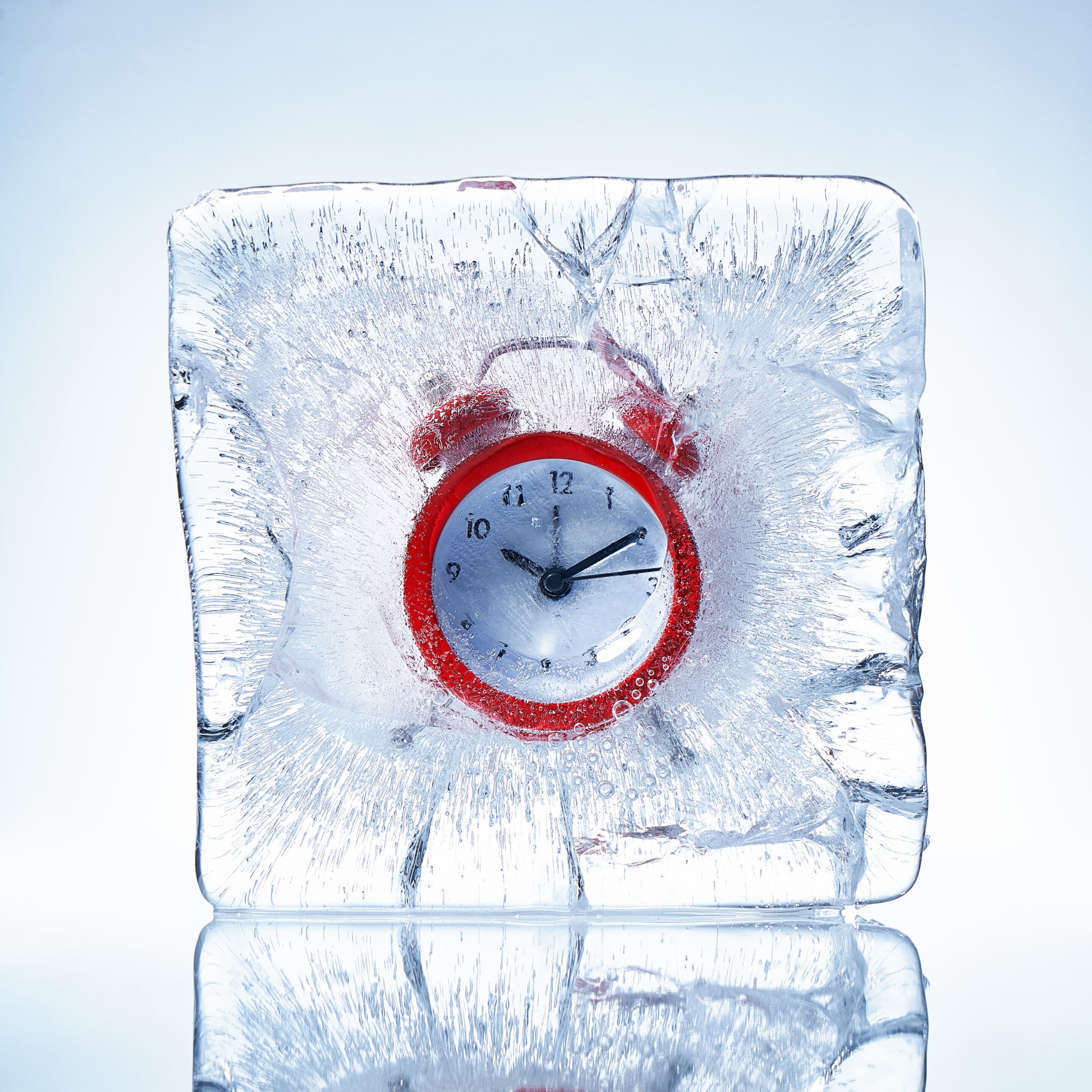 Red,Alarm,Clock,In,A,Piece,Of,Ice